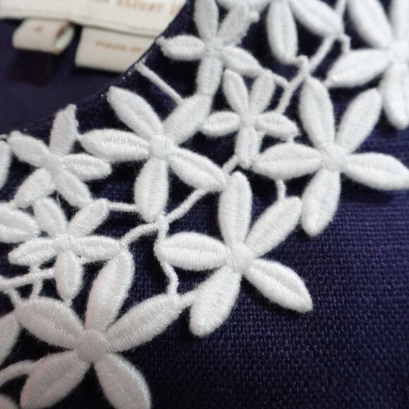 Kate Spade Womens Dress 4 Blue Sheath Linen Blend Tiff - Picture 4 of 13